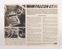 FORD: A single page Ford Falcon GT sales brochure featuring specifications & features of the GT model - 2