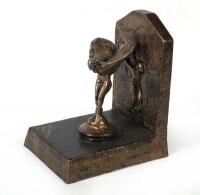 R.R.O.C: A Rolls-Royce Owners Club bookend with mounted 'Spirit of Ecstasy' mascot