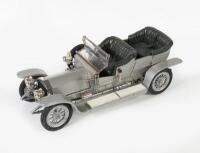 ROLLS-ROYCE: A fine detailed&nbsp;Franklin Mint, 1:12 scale,&nbsp;The Connoisseur's Series Premier Edition 1907 'AX 201' Rolls-Royce Silver Ghost, in silver with complete mechanical detail