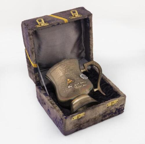 GEELONG SPEED TRIALS: A 1996 Geelong Speed Trials "Class Winner" trophy cup presented to David Jones, with Apex International & V.S.C.C enamel badges presented in fitted padded case