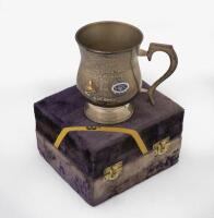 GEELONG SPEED TRIALS: A 1996 Geelong Speed Trials "Class Winner" trophy cup presented to David Jones, with Apex International & V.S.C.C enamel badges presented in fitted padded case - 2