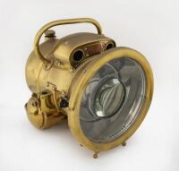 LUCAS: A pair of brass-bodied Lucas Motolite, No.384 acetylene headlamps, each measuring 18.5cm lens diameter - 3