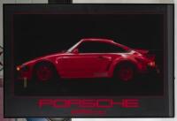 PORSCHE 935DP: A large framed and glazed Porsche 935 DP advertising poster, 61.5cm high, 92cm wide