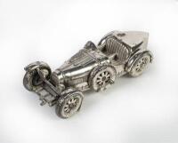 BUGATTI: A small chromed model of Bugatti Typ 35, 12cm long