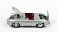 356: A 1:18 scale Maisto&nbsp;Porsche 356 Roadster in silver with red interior - 2