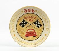 356 REGISTER: A 'Appreciation' plate from the 1996 Porsche 356 Register Parade, by Potwork Orange Philippa Burgess