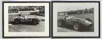 FRAMES: Two framed printed photographs including a 1956 Maserati & 1955 Mercedes-Benz, each 32.5cm high, 41.5cm wide