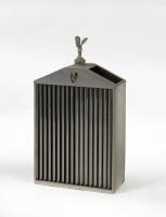 ROLLS-ROYCE: A desk pencil holder shaped as a Rolls-Royce grille with 'Spirit of Ecstasy' mascot, 19cm high, 11cm wide