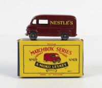 MATCHBOX: An early original Matchbox Moko Lesney No.69 Commer 30 CWT Van with Nestle's advertising to side, with&nbsp;original box