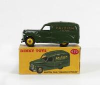DINKY TOYS: An original Dinky Toys No.472 Austin Van in dark green with yellow hubs, 'Raleigh Cycles' printed to sides, with original box