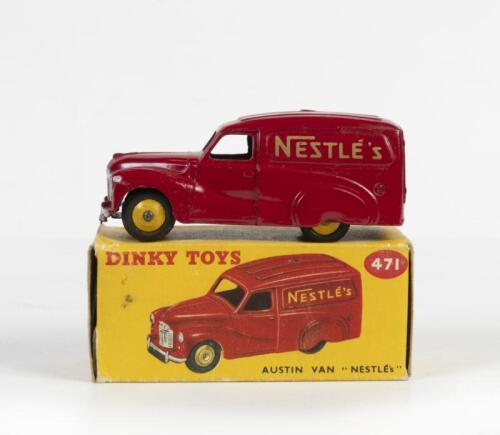 DINKY TOYS: An original Dinky Toys No.471 Austin Van in red with yellow hubs, in 'Nestle's' livery