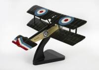 SOPWITH PUP: A model of the WW1 'Royal Naval Air Service'&nbsp;Sopwith Pup N-6452 biplane, 42cm wingspan, mounted to display stand - 2