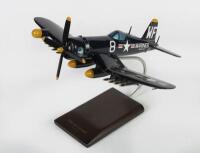 F4U CORSAIR: A 1:32 scale model of a Vought F4U-5N Corsair US Marines aircraft 'VMF (N) - 513' mounted to display stand&nbsp;