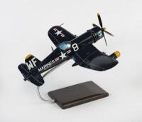 F4U CORSAIR: A 1:32 scale model of a Vought F4U-5N Corsair US Marines aircraft 'VMF (N) - 513' mounted to display stand&nbsp; - 2