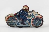 POLICE MOTORCYCLE: A c1950s-1960s Japanese tin toy Police Motorcycle, marked 'No.51 Made In Japan' approx 22cm long - 2