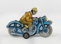 TIN TOY: A c1950s-1960s Lemez Hungary tin toy motorcycle, approx 17cm long - 2