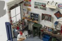 DIORAMA: An excellent 1:18 scale workshop diorama by Alpine Display Cases titled 'DJ Auto Repairs' - 6