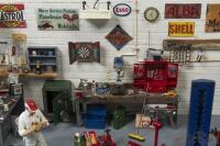 DIORAMA: An excellent 1:18 scale workshop diorama by Alpine Display Cases titled 'DJ Auto Repairs' - 7