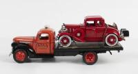 CHEVROLET: A 1941 Chevrolet flat bed tow&nbsp;truck loaded with&nbsp;a 1932 Chevrolet 'Riverside Fire Department' roadster