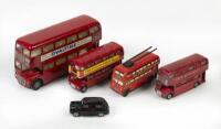 LONDON TRANSPORT: A group of five London transport models