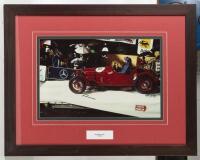 MILLE MIGLIA 2001: A framed photograph of the Mille Miglia 2001 'Start' featuring David Jones/Schudmacks 1930 Alfa Romeo Super Sport #62, 45.5cm high, 70cm wide
