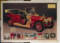 ROLLS ROYCE: A large board mounted poster of a 1910 Rolls-Royce Silver Shadow, 80.5cm high, 112.5cm wide