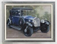 ROLLS-ROYCE: A small framed painting of a Rolls Royce 20HP Silver Ghost by J.Grifith 2005, 36cm high, 46.5cm wide
