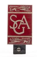 ROLLS ROYCE: A 'Rolls-Royce Silver Ghost Association' grille badge, 10cm high, 5cm wide