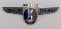 SUNBEAM TALBOT: A Sunbeam Talbot 'Supreme' grille badge with enamelled centre, manufactured by J.Fray Ltd Birmingham, approx 4cm high, 11cm wide