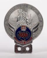 ST CHRISTOPHER: A early 'Behold St.Christopher and go your own way in safety' 'Grenadier Guards' motor car grill badge, 10cm high, 8cm wide