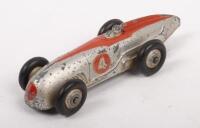 DINKY: An early Dinky Toys No.23A streamlined racing car #4, silver & red