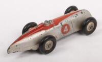 DINKY: An early Dinky Toys No.23A streamlined racing car #4, silver & red - 2