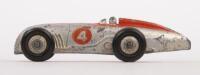 DINKY: An early Dinky Toys No.23A streamlined racing car #4, silver & red - 4