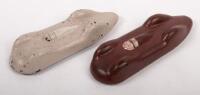LANDSPEED CARS: A pair of interesting early bakelite or resin form land speed styled cars, each 10cm long
