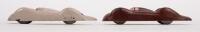 LANDSPEED CARS: A pair of interesting early bakelite or resin form land speed styled cars, each 10cm long - 4