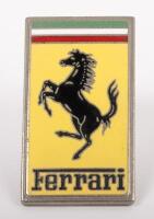 FERRARI: A fine enamel Ferrari prancing horse one pin badge