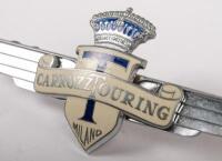 CARROZZERIA TOURING: An excellent large original Carrozzeria Touring Milano winged badge as originally fitted to Ferrari 340 boot lids and others, 20cm long, 6.5cm high - 2