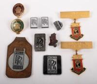 ROLLS ROYCE: A collection of eleven Rolls-Royce items including owners club pins and others.&nbsp;