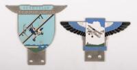 BROOKLANDS: Two high quality reproduction Brooklands&nbsp;badges by Toye, Kenning & Spencer comprising&nbsp;'School of Flying Ltd' 8.5cm high, 13.5cm wide&nbsp;& 'Aero Club' 11.5cm high, 12cm wide