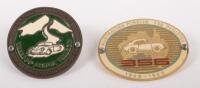 PORSCHE: Two Australian Porsche 356 Register badges, an oval shaped 1948-1965 badge and a circular shaped 1997 Thredbo&nbsp;Alpine Village 4th National Gathering badge