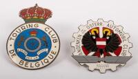 CAR CLUB BADGES: Two European grille Car Club badges,&nbsp;a Touring Club De Belgique badge from Belgium and an Osterr Automobil Club badge from Austria