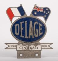 DELAGE: A Delage Centenary 1905-2005 grille badge 11cm high, 9.5cm wide