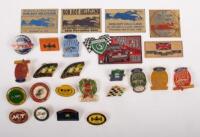 BADGES: A large group of various event badges, plaques and&nbsp;pins from racing events including Geelong Speed Trials, Rob Roy Hill Climb, Formula One & others