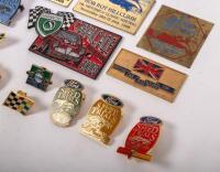 BADGES: A large group of various event badges, plaques and&nbsp;pins from racing events including Geelong Speed Trials, Rob Roy Hill Climb, Formula One & others - 2