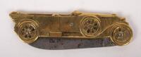 POCKET KNIFE: A small brass vintage car folding pocket knife 9cm long - 2