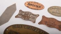 PLAQUES: A group of six&nbsp;plaques comprising&nbsp;two CAV Electric Headlight plaques models G & B, a Bigler MFG Co plaque, a Brooks plaque, a&nbsp;Dalgety & Co 'Agents' plaque, and a&nbsp;Great Western Railway notice plaque - 2