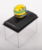 AYRTON SENNA: A 1:8 scale Minichamps 1994 Ayrton Senna helmet within perspex case - 2