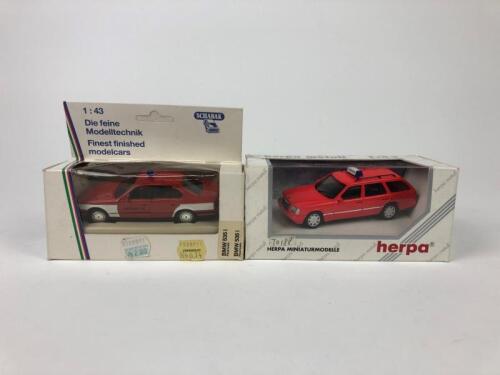 GERMAN FIRE VEHICLES: Two 1:43 scale German fire service vehicles. Herpa and Schabak models