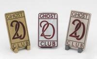 20 GHOST-CLUB: A group of three 20 Ghost-Club rectangular shaped small badges