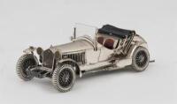 ALFA ROMEO: A '20th Century Italians' silver model of an Alfa Romeo 8C 2300, 13cm long